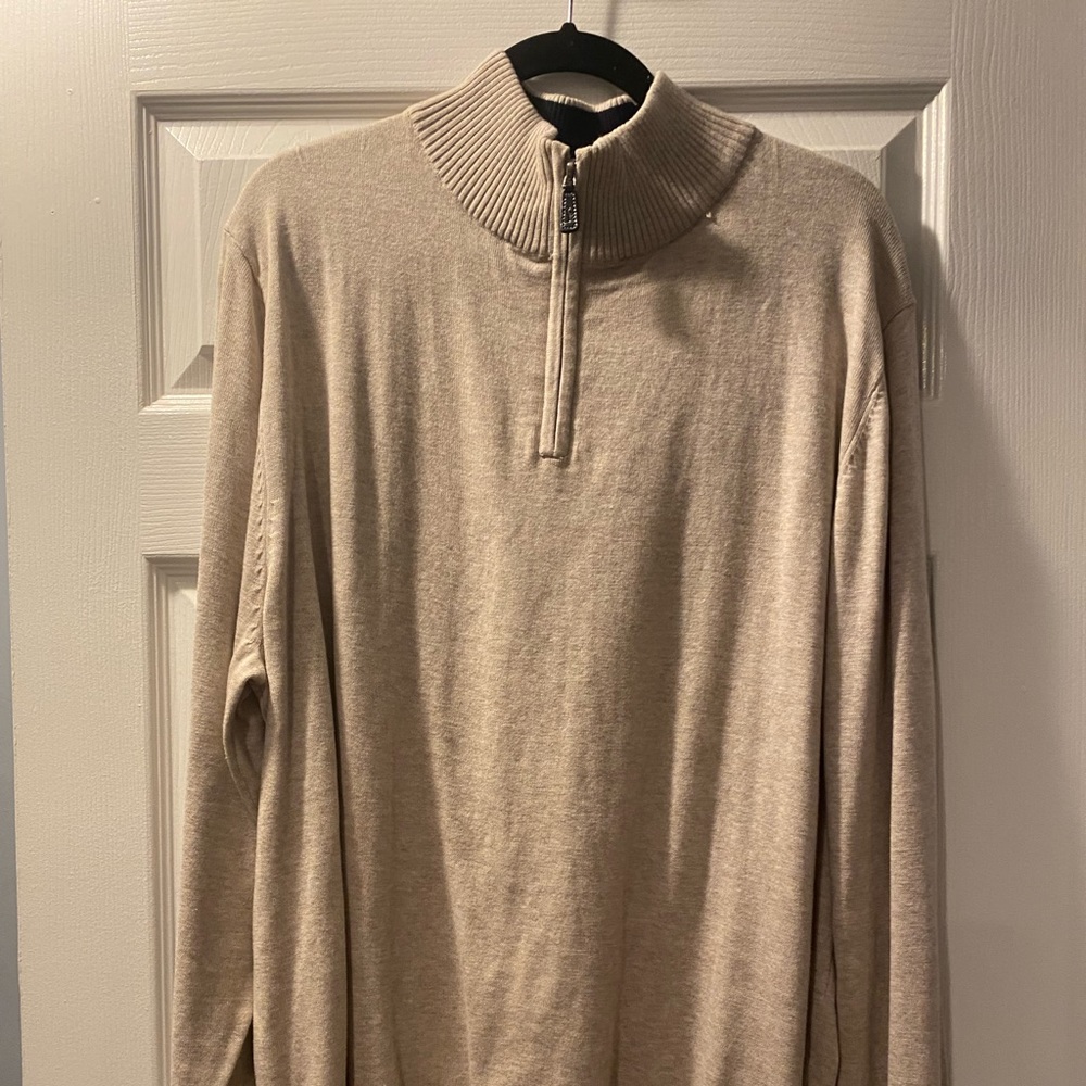 Men's xxl oatmeal quarter zip sweater